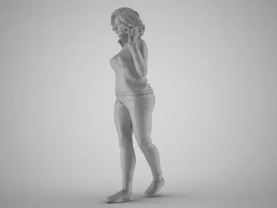Girl Greetings from Afar 3D print model