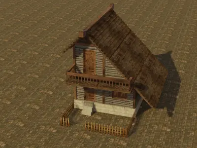 Medieval house 9 Low-poly 3D model
