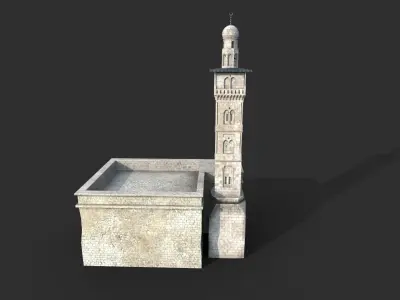 Minaret Ghawanma Low-poly 3D model