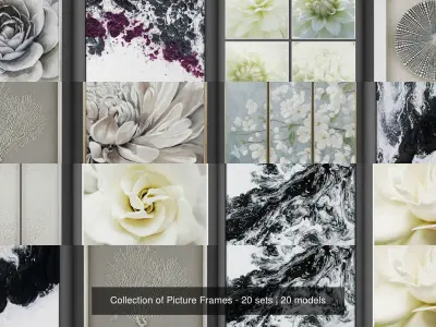 Collection of Picture Frames - 20 sets 3D Model Pack 23
