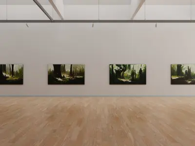 Art Museum Gallery Interior 34 Low-poly 3D model