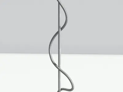 Modern LED Gold Floor Lamp Spiral Design 3D model