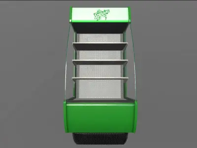 Supermarket Glass Display Refrigerator Free low-poly 3D model