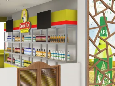 Booth Outdoor 10x5cm 3D model