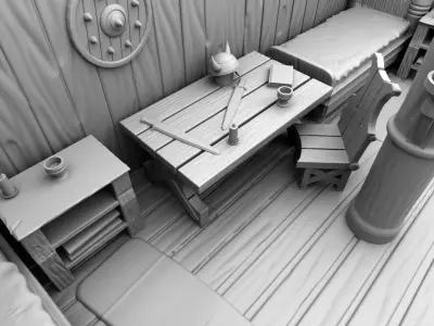 Detailing vikings house 3D print model