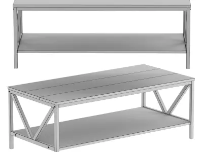 Wood Coffee Table With Storage By Sand and Stable 3D model