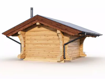 Bathhouse 03 from a carriage with a Norwegian lock 3D model