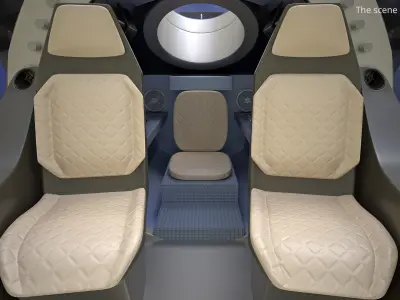  Compact SEA Aurora 3C Research Submarine Black Rigged for Maya 