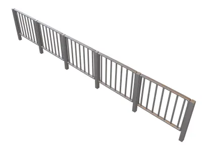 Iron Street Fence V2 001 Low-poly 3D model
