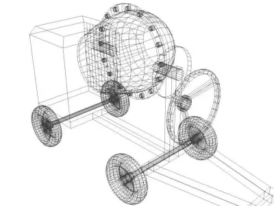 Concrete Mixer Machine - Type 1 3D model