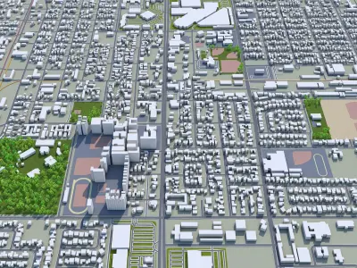 Santa Maria California USA 20km Low-poly 3D model