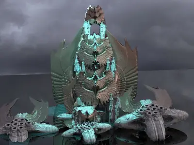 Floating Angel monolith Sci-fi Hive Systems 3 Extended Kit bash  3D model