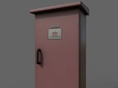 PBR Electric Box Red V5 Low-poly 3D model