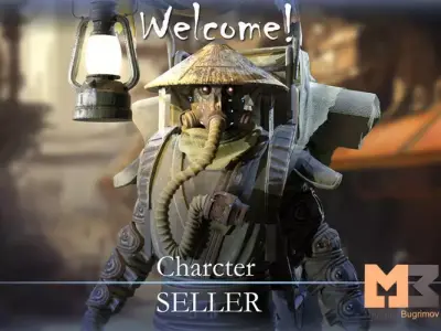 SCI-FI MERCENARY 04 SELLER Low-poly 3D model