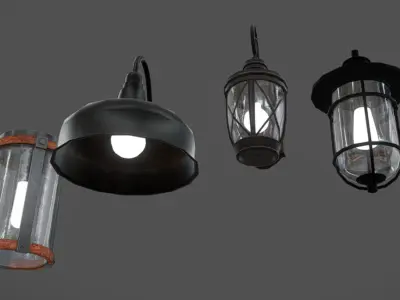 Outdoor Lights 03 Low-poly 3D model