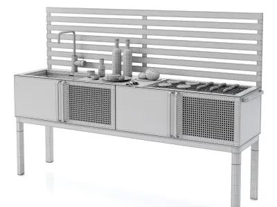 Barbecue 02 3D model