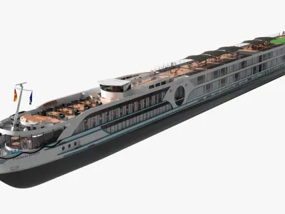  Riviera River Cruise Ship with Jacuzzi Deck White 