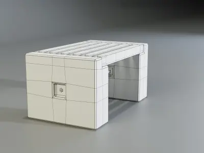 Concrete Bench - Type 3A mid 3D model
