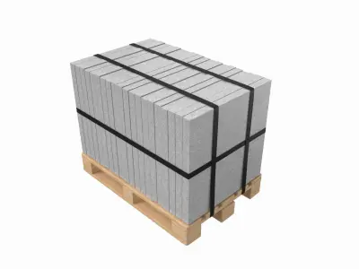 Concrete Slabs On Wood Pallet 3D model