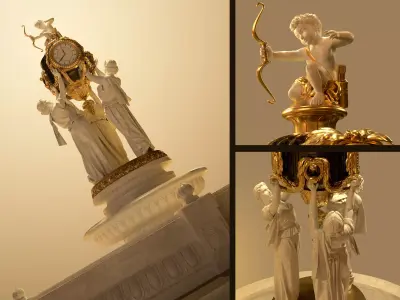 European Fountain Sculpture 3D Model 3D model