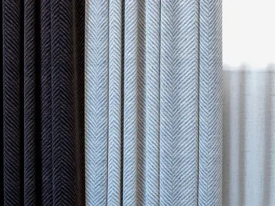 Curtains 63 Curtains with Tulle Rebbio Grande  3D model