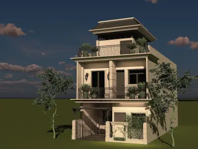 elevation of house 3D model