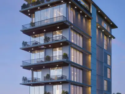 Modern residential building Design Exterior rendering 3D model purchase