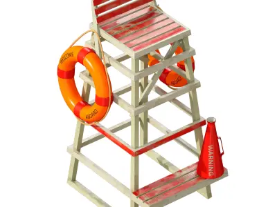 Lifeguard beach chair 3D model