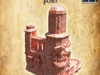 Old Dwarf Fort Tabletop Terrain 28 MM 3D print model