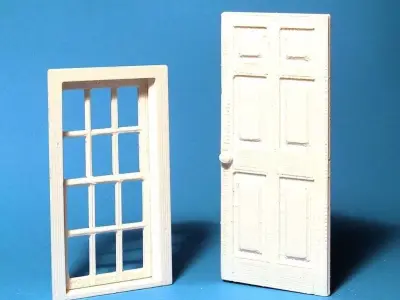 Window and Door in 1 24 scale Free 3D print model