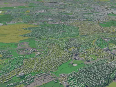 Oslo Norway 30x30km City Map 3D model
