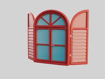 Cartoon Window 23a 3D model