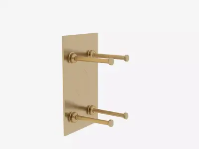 Exquisite 3D Brass Bank Door Push Plate Polished Finish 3D model