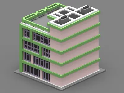 House Voxel - 2 Low-poly 3D model