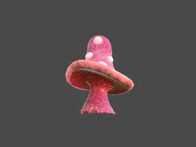 Fantasy Mushroom B03 Red - Scene Backdrop Design Low-poly 3D model