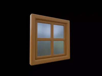 PBR low poly cartoon style window model Series 01 Low-poly 3D model