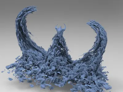 Undead overflowing mound holding kings treasure 3D model