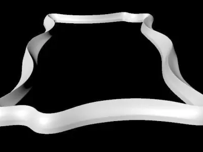 carved frame for mirror 3D model 3