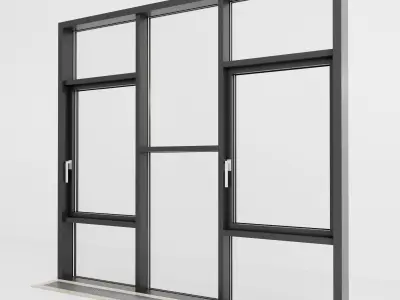 Panoramic glazing Stained glass 68 Low-poly 3D model