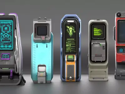 Sci-fi XConsoles Pack PBR  Low-poly 3D model