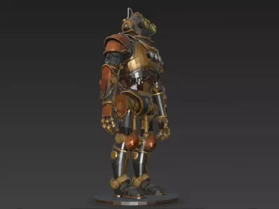 Steampunk Robot PBR 3D Model 3D model