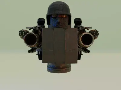 jetpack balaclava laser skibidi toilet 3D model