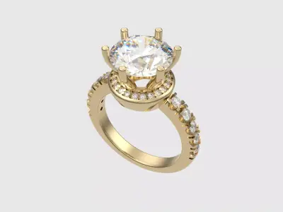 Brilliant Halo Engagement Ring JDBCo 3D print model