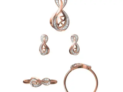 Light wt Ring Earrings Pendant set stl jcd 1-render details 3D print model 32