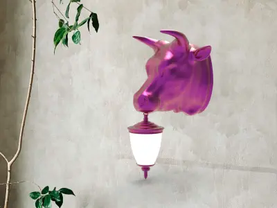 bull Head Wall Lamp 3D print model
