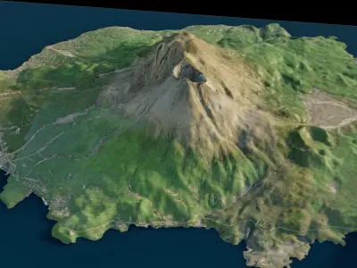 Sakurajima Stratovolcano 3d model terrain  3D model