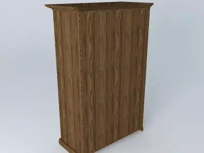 closet wooden cabinet with glass doors Free 3D model