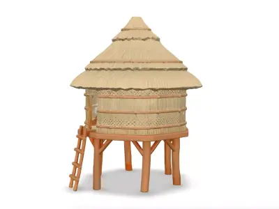 PRIMITIVE AFRICAN HUT SHELTER HOUSE COLLECTION 3D model
