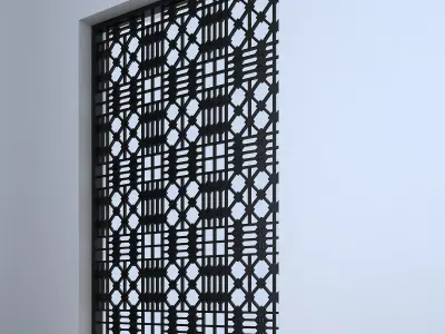 3d screen window with pattern Low-poly 3D model