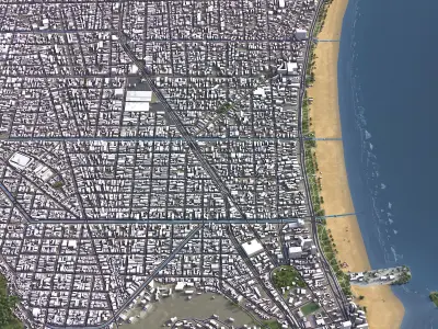 Santos - 3D City Model Low-poly 3D model